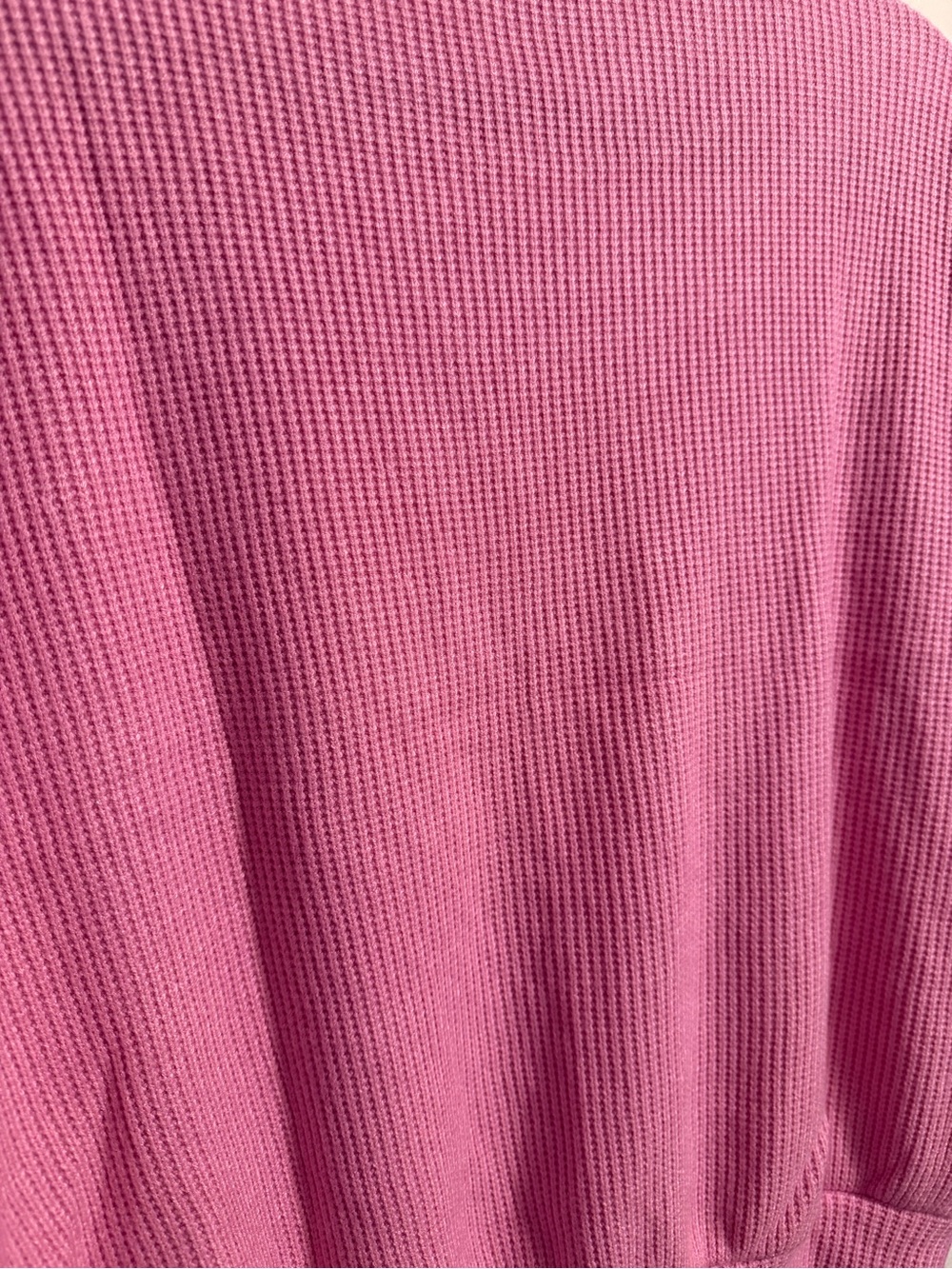 Zenana Outfitters Pink Short Sleeve Waffle Knit Top - Picture 7 of 8